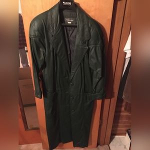 Green Leather Trenchcoat